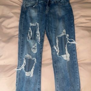 ripped boyfriend jeans